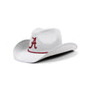 Alabama Crimson Tide NCAA White Rhinestone Logo Cowboy Hat (PREORDER - SHIPS LATE SEPTEMBER)