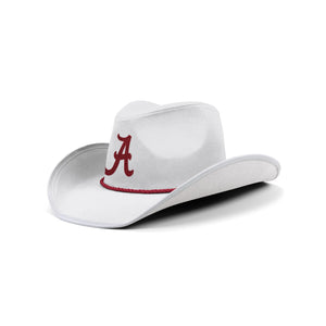 Alabama Crimson Tide NCAA White Rhinestone Logo Cowboy Hat