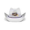 LSU Tigers NCAA White Rhinestone Logo Cowboy Hat (PREORDER - SHIPS EARLY OCTOBER)