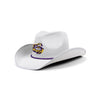 LSU Tigers NCAA White Rhinestone Logo Cowboy Hat (PREORDER - SHIPS LATE SEPTEMBER)