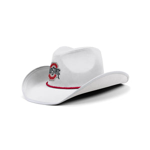 Ohio State Buckeyes NCAA White Rhinestone Logo Cowboy Hat
