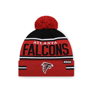 Atlanta Falcons NFL Big Wordmark Stripe Pom Beanie