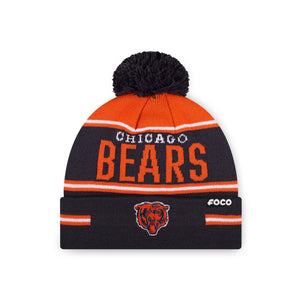 Chicago Bears NFL Big Wordmark Stripe Pom Beanie