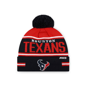 Houston Texans NFL Big Wordmark Stripe Pom Beanie