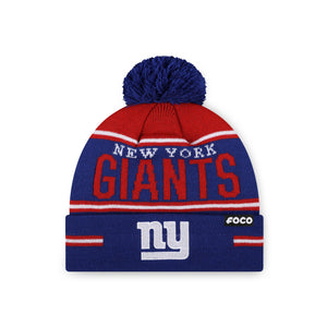 New York Giants NFL Big Wordmark Stripe Pom Beanie