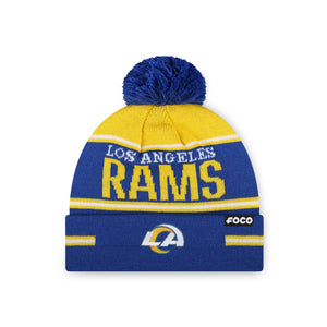 Los Angeles Rams NFL Big Wordmark Stripe Pom Beanie