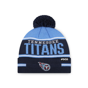 Tennessee Titans NFL Big Wordmark Stripe Pom Beanie
