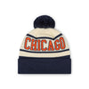 Chicago Bears NFL Cream Heritage Stripe Retro Logo Pom Beanie (PREORDER - SHIPS LATE DECEMBER)