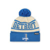 Detroit Lions NFL Cream Heritage Stripe Retro Logo Pom Beanie