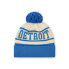 Detroit Lions NFL Cream Heritage Stripe Retro Logo Pom Beanie