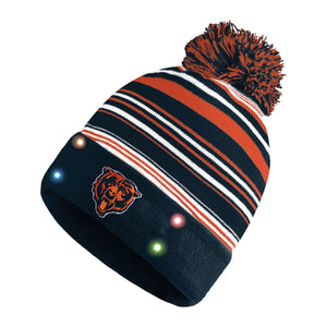Chicago Bears NFL Horizontal Stripe Light Up Beanie