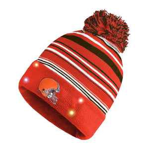 Cleveland Browns NFL Horizontal Stripe Light Up Beanie
