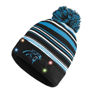 Carolina Panthers NFL Horizontal Stripe Light Up Beanie
