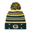 Green Bay Packers NFL Horizontal Stripe Light Up Beanie