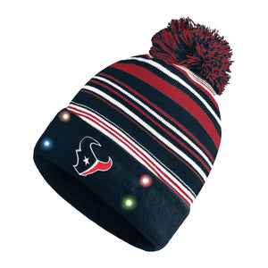 Houston Texans NFL Horizontal Stripe Light Up Beanie