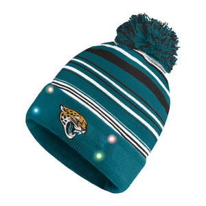 Jacksonville Jaguars NFL Horizontal Stripe Light Up Beanie