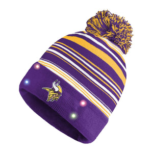 Minnesota Vikings NFL Horizontal Stripe Light Up Beanie