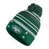 New York Jets NFL Horizontal Stripe Light Up Beanie