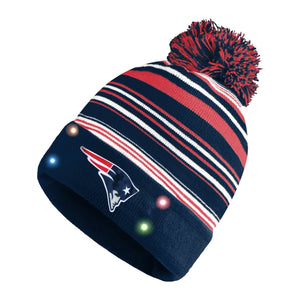 New England Patriots NFL Horizontal Stripe Light Up Beanie