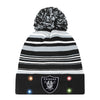 Las Vegas Raiders NFL Horizontal Stripe Light Up Beanie