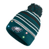 Philadelphia Eagles NFL Horizontal Stripe Light Up Beanie