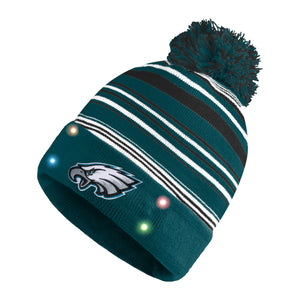 Philadelphia Eagles NFL Horizontal Stripe Light Up Beanie