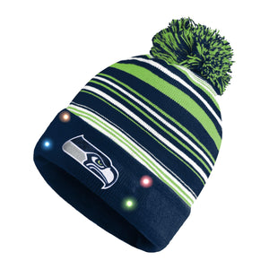 Seattle Seahawks NFL Horizontal Stripe Light Up Beanie
