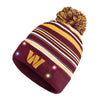 Washington Commanders NFL Horizontal Stripe Light Up Beanie