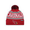 Arizona Cardinals NFL Dark Red Primary Logo Stripe Pom Beanie