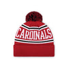 Arizona Cardinals NFL Dark Red Primary Logo Stripe Pom Beanie