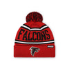 Atlanta Falcons NFL Red Primary Logo Stripe Pom Beanie