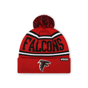 Atlanta Falcons NFL Red Primary Logo Stripe Pom Beanie