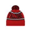 Atlanta Falcons NFL Red Primary Logo Stripe Pom Beanie