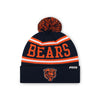 Chicago Bears NFL Navy Primary Logo Stripe Pom Beanie