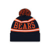 Chicago Bears NFL Navy Primary Logo Stripe Pom Beanie