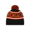 Cincinnati Bengals NFL Black Primary Logo Stripe Pom Beanie