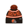 Cleveland Browns NFL Thunder Primary Logo Stripe Pom Beanie