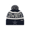 Dallas Cowboys NFL Navy Primary Logo Stripe Pom Beanie