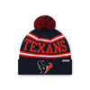 Houston Texans NFL Navy Primary Logo Stripe Pom Beanie