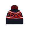 Houston Texans NFL Navy Primary Logo Stripe Pom Beanie