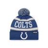 Indianapolis Colts NFL Royal Primary Logo Stripe Pom Beanie