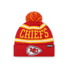 Kansas City Chiefs NFL Red Primary Logo Stripe Pom Beanie