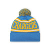 Los Angeles Chargers NFL Blue Raz Primary Logo Stripe Pom Beanie