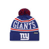 New York Giants NFL Royal Primary Logo Stripe Pom Beanie