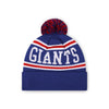 New York Giants NFL Royal Primary Logo Stripe Pom Beanie