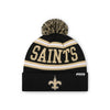 New Orleans Saints NFL Black Primary Logo Stripe Pom Beanie