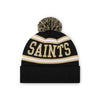 New Orleans Saints NFL Black Primary Logo Stripe Pom Beanie