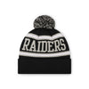 Las Vegas Raiders NFL Black Primary Logo Stripe Pom Beanie