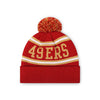 San Francisco 49ers NFL Red Primary Logo Stripe Pom Beanie