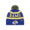 Los Angeles Rams NFL Montego Primary Logo Stripe Pom Beanie